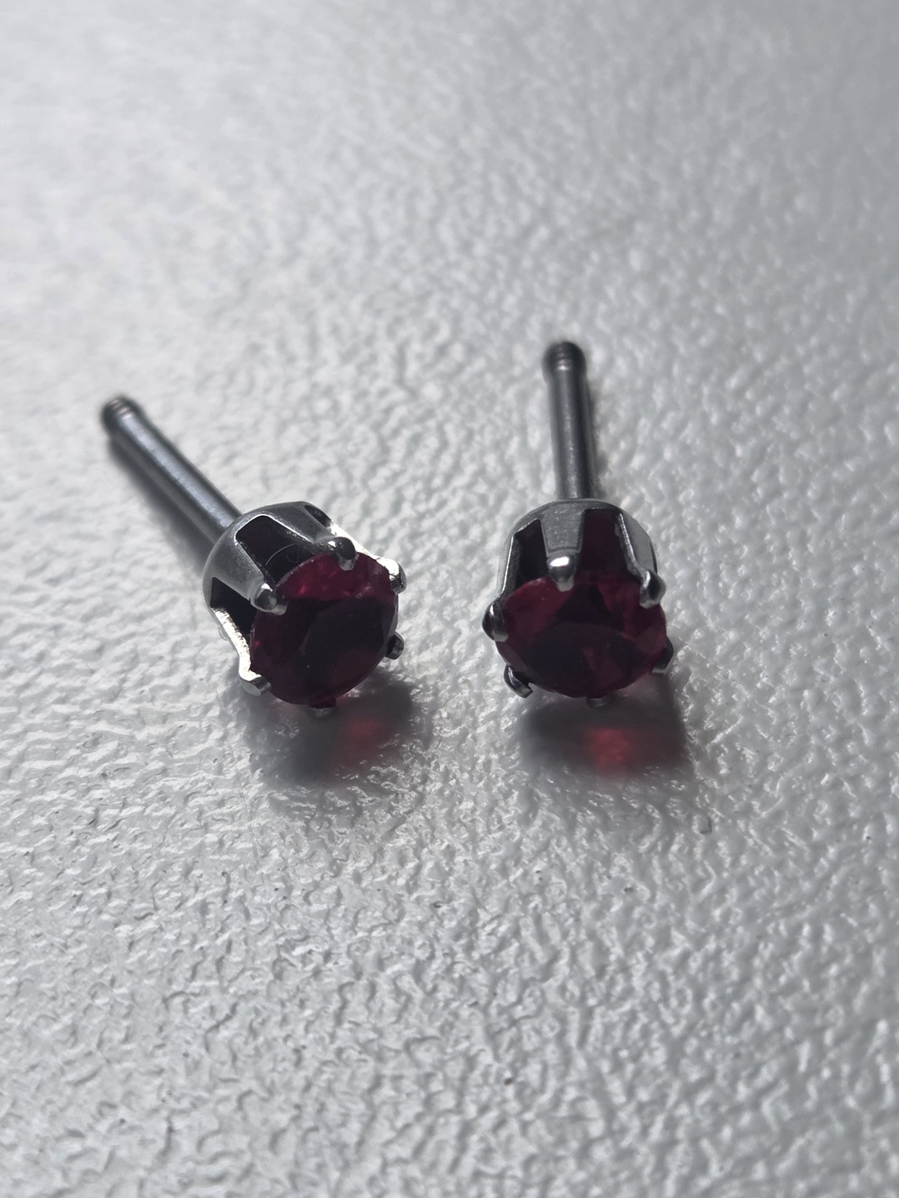 Red Gem Stud Earrings